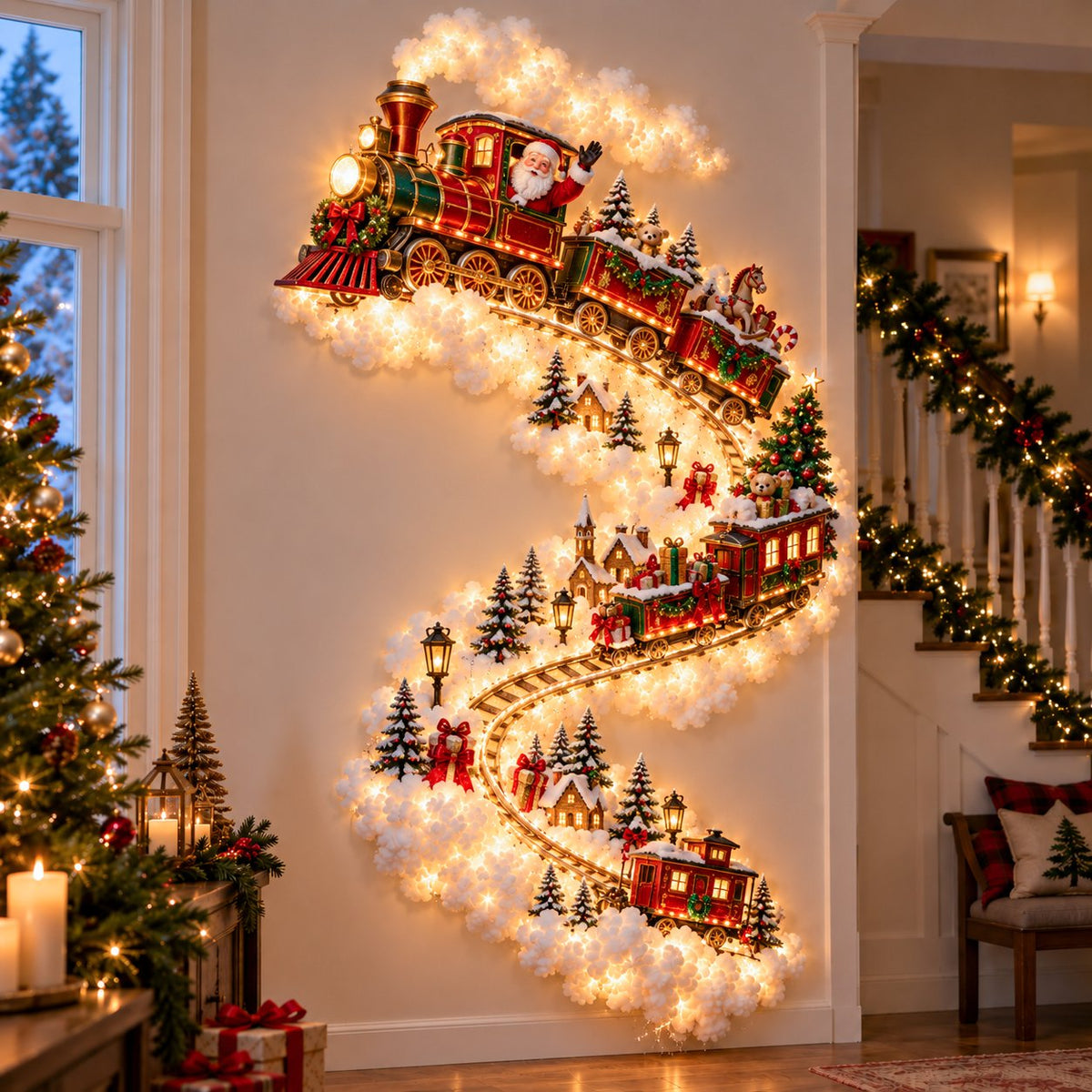 ✨ Turn Any Wall Into Christmas Magic — Create a Warm, Cozy Holiday Glow in Seconds! 🎄