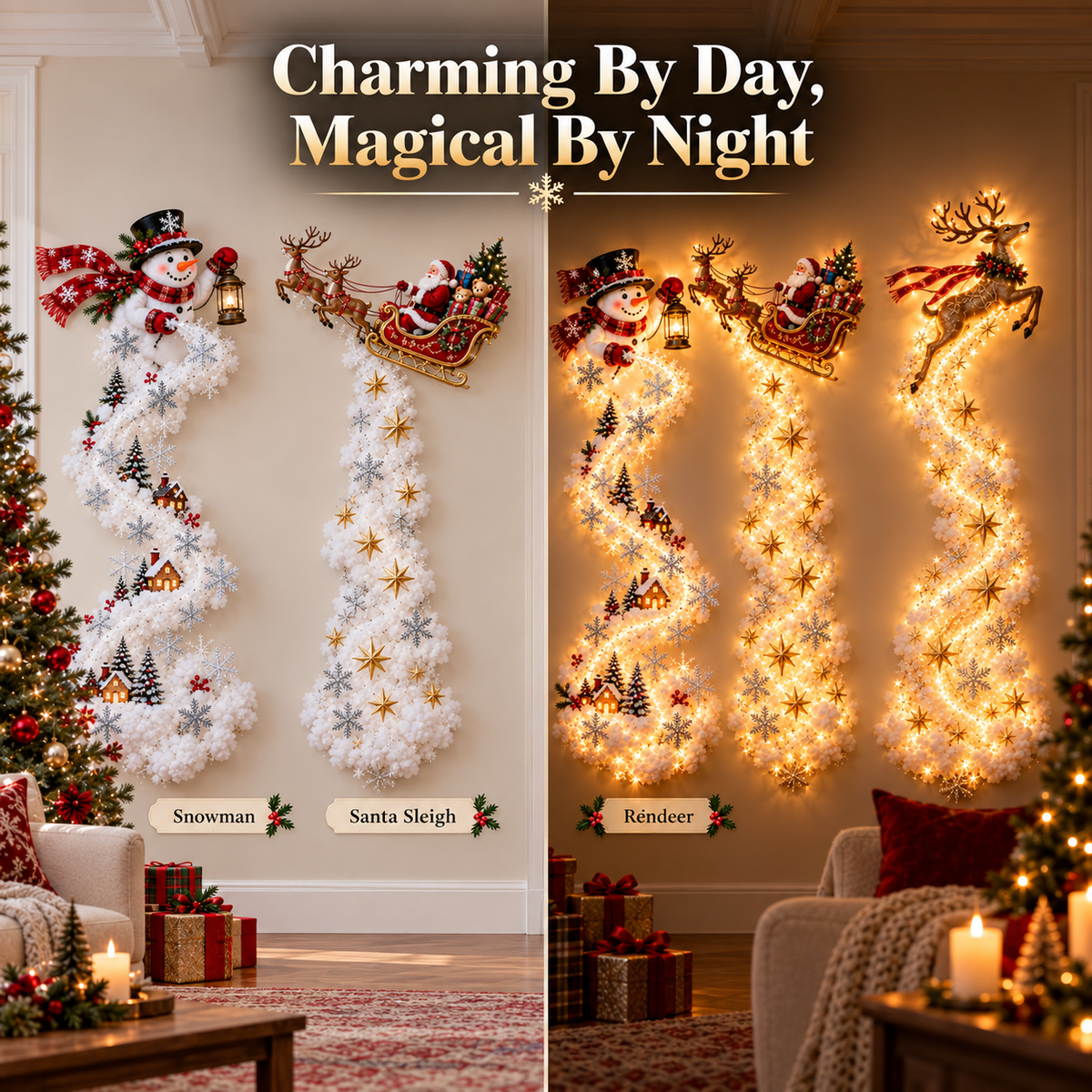 ✨ Turn Any Wall Into Christmas Magic — Create a Warm, Cozy Holiday Glow in Seconds! 🎄